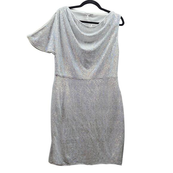 NWT Grace Karin Women L Sequin Cocktail Dress White Off Shoulder Party Occasion - Picture 1 of 8